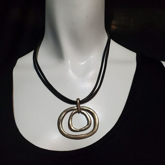 Chico's Black & Silver Multi-Strand Necklace - Picture 2 of 5